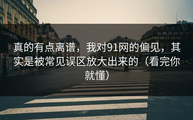 真的有点离谱，我对91网的偏见，其实是被常见误区放大出来的（看完你就懂）