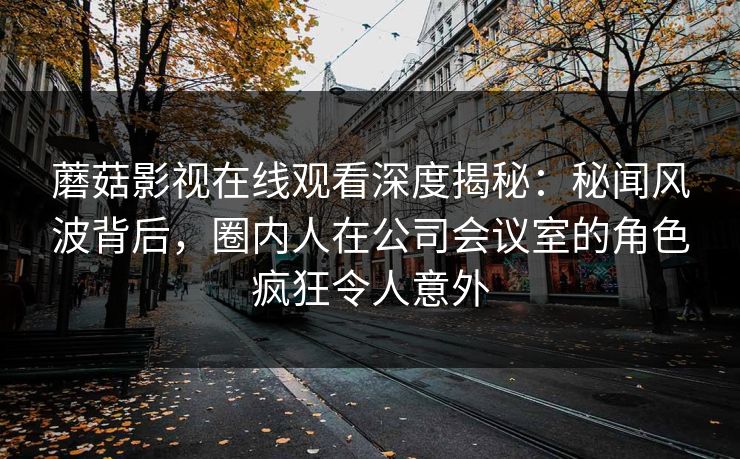 蘑菇影视在线观看深度揭秘：秘闻风波背后，圈内人在公司会议室的角色疯狂令人意外